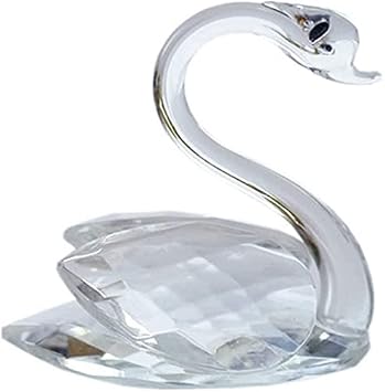 Crystal Swan Statue Swan Figurine Glass Figure Ornament for Home Showcase Decoration