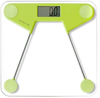 Yeshm YHB8319 High Precision Digital Body Bathroom Electronic Scale with Round Edge Tempered Glass Platform and Large Backlit LCD, Weight Machine Using 3V CR2032 battery,330lb/150kg(Green,Pink)