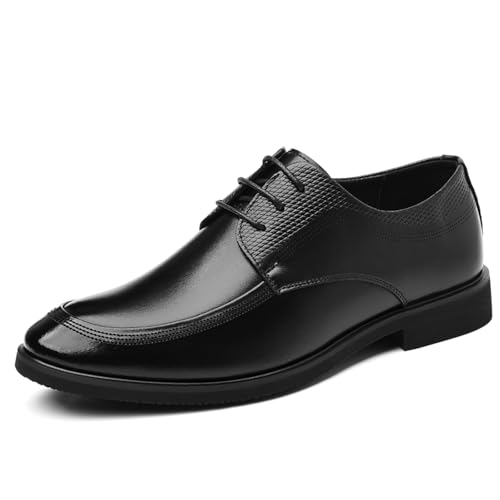 Men's Shine Genuine Leather Lace Up Oxford Dress Shoes Low Heel Non Slip Sole Formal Business Tuxedo Shoes for Party Wedding Formal Office Business Events