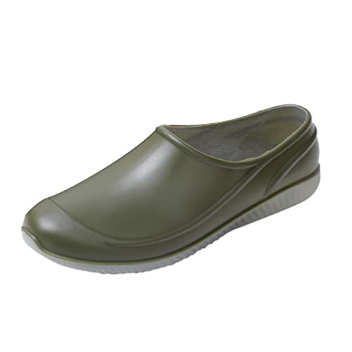 Botas de trabajo para mujer resistentes al agua - Botas de lluvia unisex hasta el tobillo para la cocina, suela antideslizante de moda, cómodas y prácticas, botas clásicas de goma resistentes, tallas
