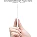 Attom Tech Triple USB Outputs Super Slim Power Bank Ultra Thin, 5000mAh Mini Portable Charger External Phone Battery Pack Small Dual Outlet, Emergency Phone Power Backup (White)