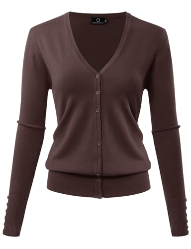 Image of Allsense Women's Long-Sleeve V-Neck Cardigan Sweater | Button Down, Lightweight Soft Knit