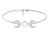 Sacina Gothic Crescent Moon Choker Necklace, Crescent Moon Zinc Alloy Pendant, Goth Gift for Women (