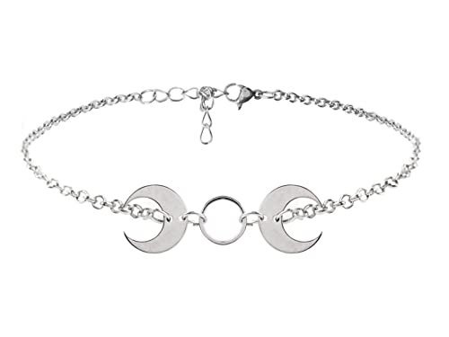 Sacina Gothic Crescent Moon Choker Necklace, Crescent Moon Zinc Alloy Pendant, Goth Gift For Women (Zinc Alloy Moon) #TOP17
