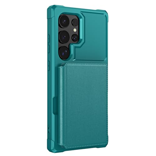 MEIXILU �K�p�Ώ�Samsung Galaxy S26 Ultra/S26+/S26�p�E�H���b�g�P�[�X�A���U�[���J�[�h�X���b�g�t���A�X�^���h�@�\�t���A�����h�~�J�o�[,�O���[��,S26