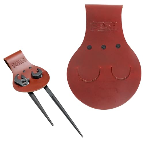FESA Spud Wrench Holder Full Grain Leather Holds 2 Wrenches