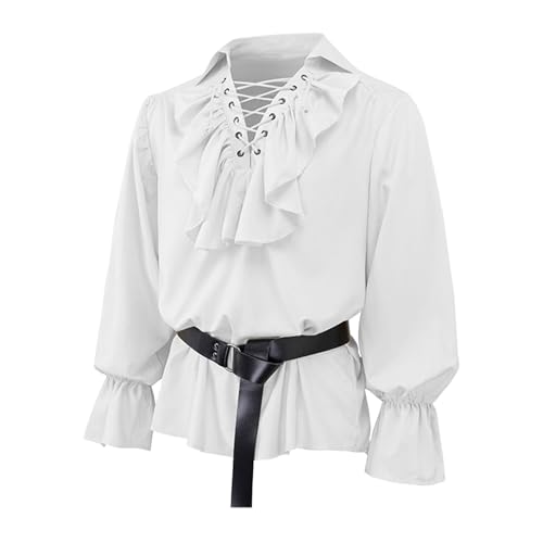 Camisa medieval para cosplay de pirata y recreaciones históricas hombre