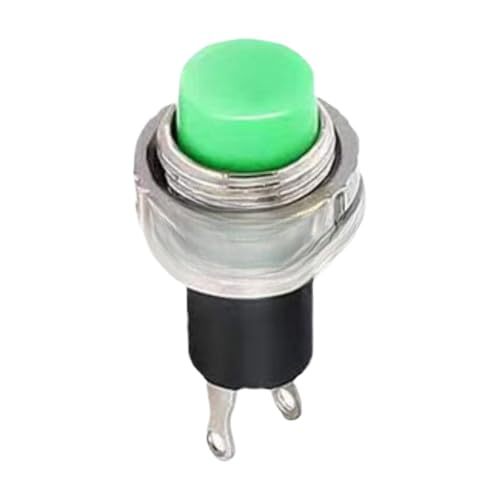 Interruptor de botón de 10mm sin bloqueo pulsador momentary con cable blanco de 15cm 2