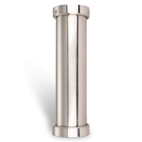 2x SO-TECH® Pieds Snack Support Droite Snack Console de Bar - Hauteur 200 mm Diamètre 50 mm Finition Acier Inox – Support Comptoir Pied de Comptoir