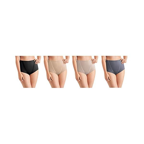 Maidenform-Ladies-Tummy-Toning-Brief-4-Pack Maidenform Ladies' Tummy Toning Brief, 4-Pack (Black/Warm Steel/Over The Taupe/Private Jet, Medium)