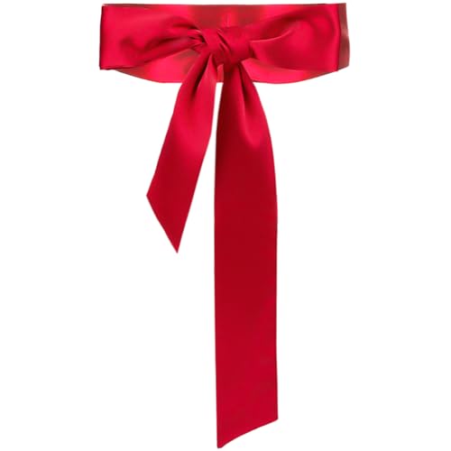 craspire Ceinture en Satin Rouge pour Femme - Ceinture Double Face - 2'' Large pour Une Occasion Spéciale Formelle, Mariage, Demoiselle d'honneur, Chemise de...
