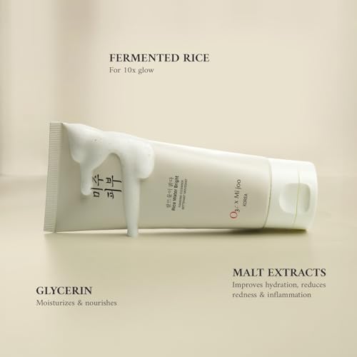 Image of O3+ Mijoo Korea Rice Water Bright Foaming Cleanser Face Wash With Rice Extracts for Exfoliation & Lauric Acid for Deep Cleansing | Suitable for Normal Skin | 100ml