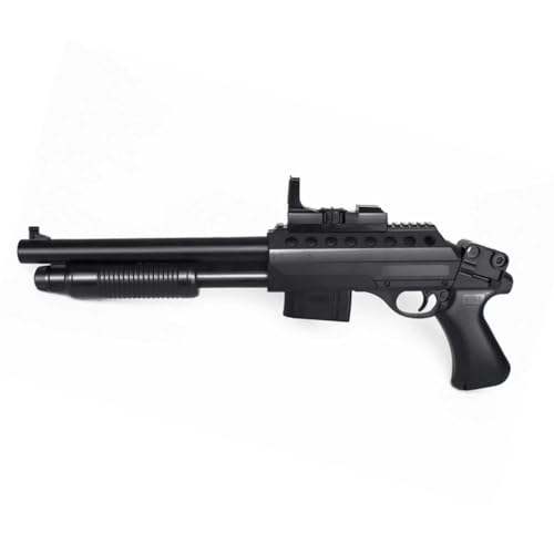 Escopeta de Airsoft de Muelle, con Rail 20 mm, de ABS Negro, 51,5 cm, 350g, Calibre 6mm, para Uso Recreativo, Potencia Inferior a 1 Julio