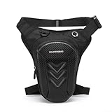 Bolsa de pierna de motocicleta resistente al agua Pvc bolsa de muslo con múltiples compartimentos y correas desmontables para ciclismo, equitación, senderismo, viajes, aventura al aire libre, negro (B