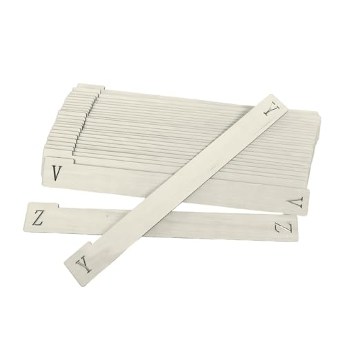 Organizadores de vinilos de madera Cabilock: 26 piezas A-Z para estanterías de libros y DVD