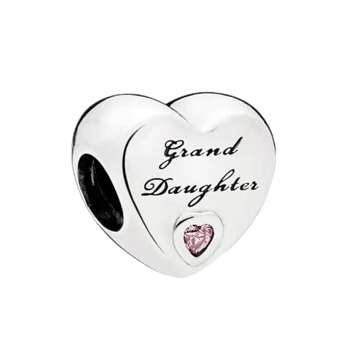 WINRARO Ciondolo a forma di cuore d'amore per nipote, per braccialetti, ciondolo con perline fai da te in argento sterling 925, regalo gioiello per donne, ragazze, mamme, famiglie