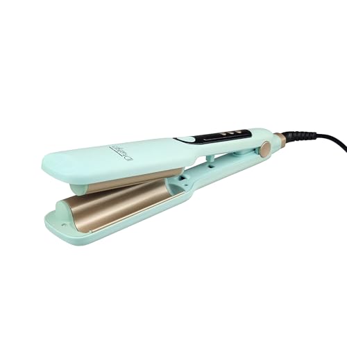 ID Italian Design - Plancha Ondas al Agua Wonder Wave - Tecnología HairCare - Placas de Aluminio 6 cm - Temperatura 130º-210º - Calentador Cerámico PTC - Cable Giratorio - Verde - 330 x 100 x 55 mm