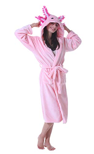 ATOZ Women Robe Adult Animal Bathrobe Flannel Hooded Home Pajamas Soft for Halloween Christmas Cosplay Robe2