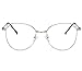 Unisex Glasses Frame Retro Silver Oval Full Frame Decoration Prescription Glasses
