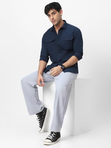 Image of Urbano Fashion Men's Cotton Full Sleeve Regular Fit Casual Solid Shirt