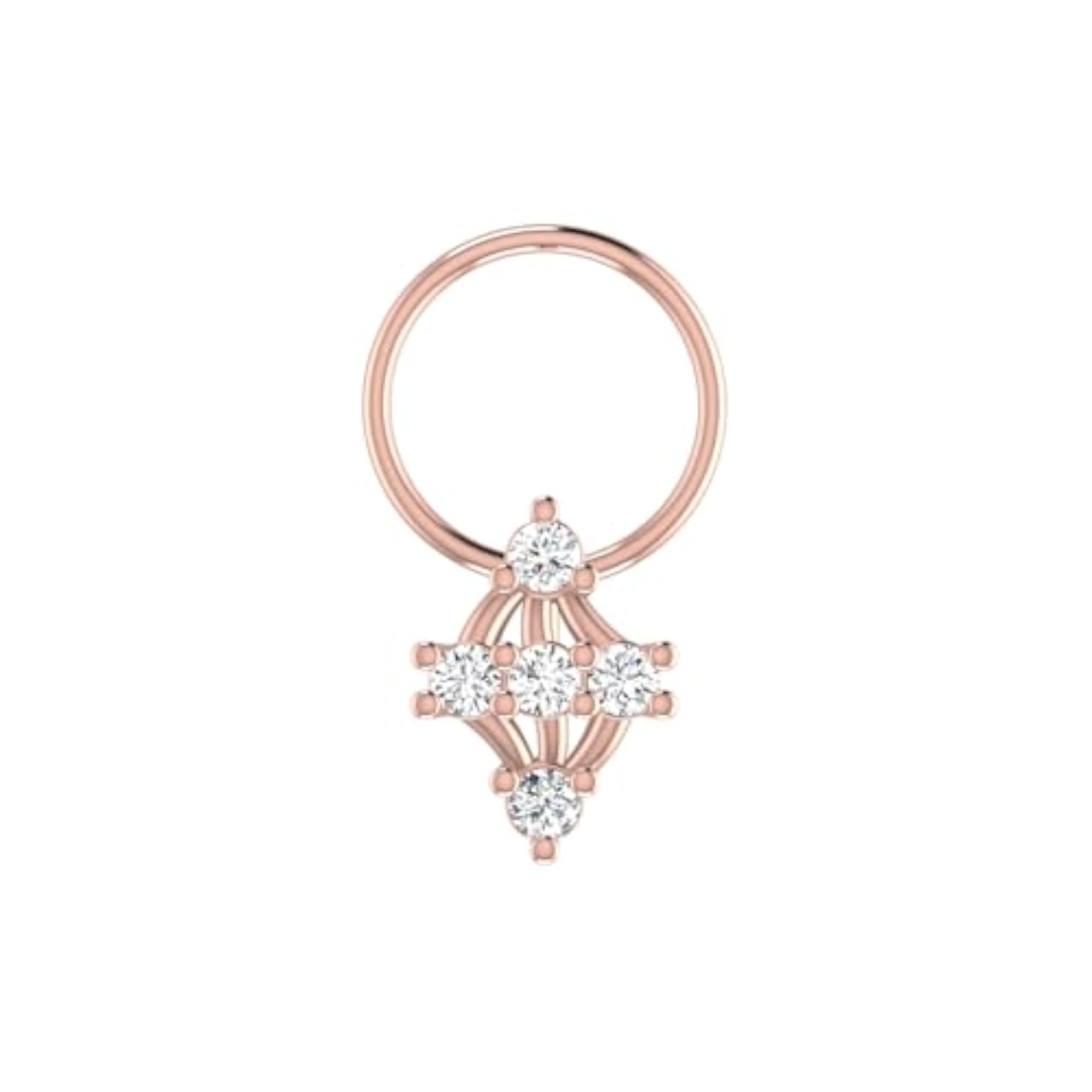 Women's 14Kt Rose Gold Stud Nosering