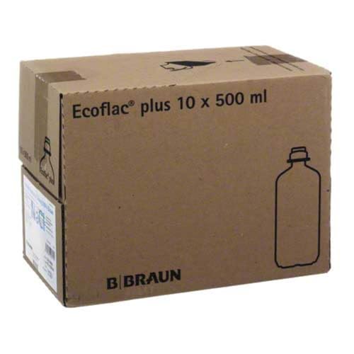 B. Braun 08609255 Ecoflac Plus Solución de solución salina isotónica, 0.9%, 10 x 500 ml