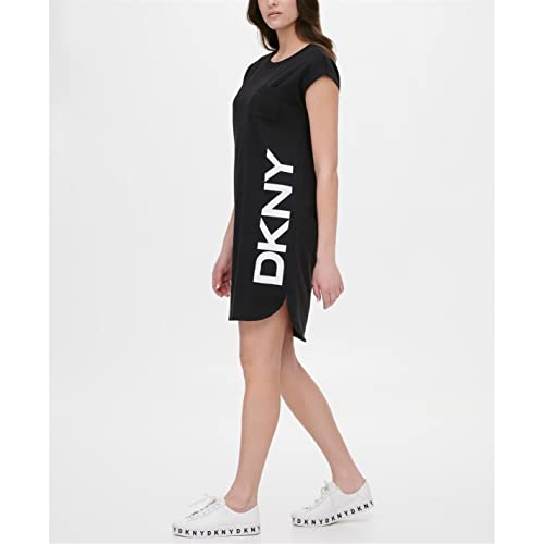 Image of DKNY Women's Sportswear Cap Sleeve Logo T-shirt Dress