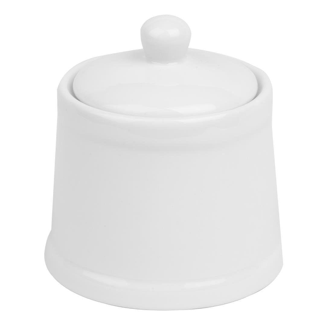 Olympia Whiteware Pier Sucrier avec couvercle – 250 ml (boîte 6)