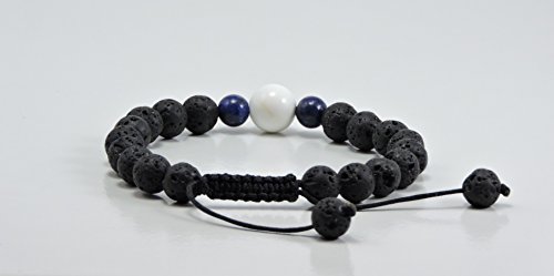 Hands Of Tibet Tibetan Mala Lava Stone Wrist Mala Bracelet for Meditation (Lapis)2
