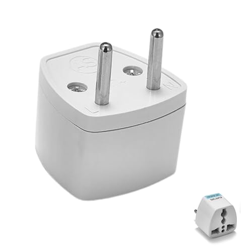 Image of Hi-Plasst India to Europe Travel Adapter Plug (Pack of 1) Type C Power Plug Converter, Universal Socket for Denmark, Switzerland, Italy, Brazil, South Africa, Israel - Compact & Lightweight for Travel