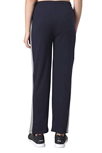 Image of Fflirtygo Women's Cotton Track Pants, Joggers for Women, Women�s Leisure Wear, Night Wear Pajama, Grey with Zip Pockets�for Sports Gym Athletic Training Workout