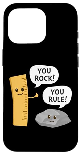 You Rock You Rule 面白い かわいい カワイイ ロックと定規 しゃれ スマホケース iPhone 16 Pro 用