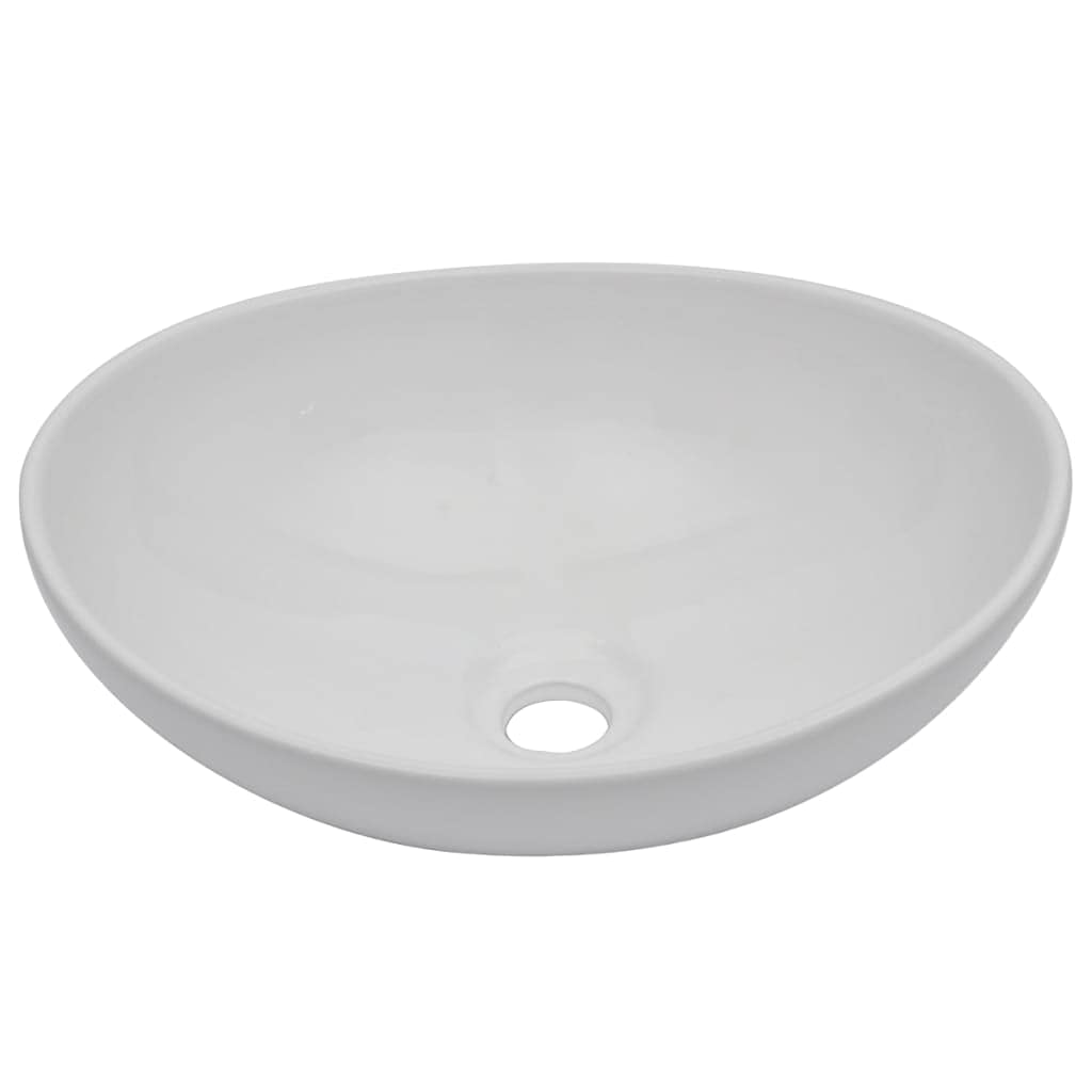 2-TLG. Juego de muebles de baño gris con lavabo de cerámica, estante de pared de madera y marco de metal, 60 x 40 x 16,3 cm, lavabo ovalado, ahorro de espacio para baño, lavabo, inodoro