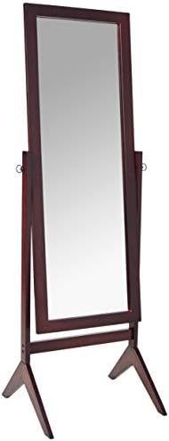 Crown Mark Espresso Finish Wooden Cheval Bedroom Floor Mirror