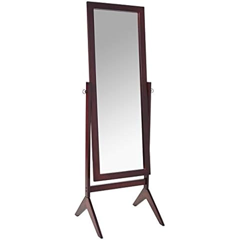 Crown Mark Espresso Finish Wooden Cheval Bedroom Floor Mirror Cover