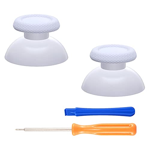 eXtremeRate Solid White Replacement Thumbsticks for PS5 Controller, Custom Analog Stick Joystick Compatible with PS5, for PS4 All Model Controller - Controller NOT Included