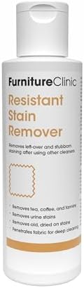 Furniture Clinic Resistant Stain Remover | Remove Stubborn Tea, Coffee & Urine Stains | For Upholstery, Carpet, Furniture, Fabric, Textiles & More | Strong Cleaner for All Fabrics | (4.2oz / 125 ml)