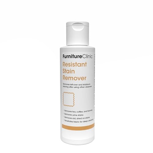 Furniture Clinic Resistant Stain Remover | Remove Stubborn Tea, Coffee & Urine Stains | For Upholstery, Carpet, Furniture, Fabric, Textiles & More | Strong Cleaner for All Fabrics | (4.2oz / 125 ml)