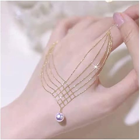 HMBSTST Pearl Pendant Mermaid Necklace,Mermaid Pearl Necklace, Grade 5A Natural Freshwater Pearl Pendant,14k Gold Plated Women Pearl Pendant,Gift for Girlfriend Wife Friend Cover