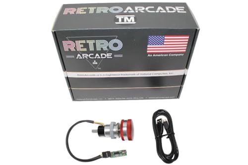 SpinTrack Arcade USB Spinner kit by RetroArcade.us, Perfect for MAME Systems (Red)