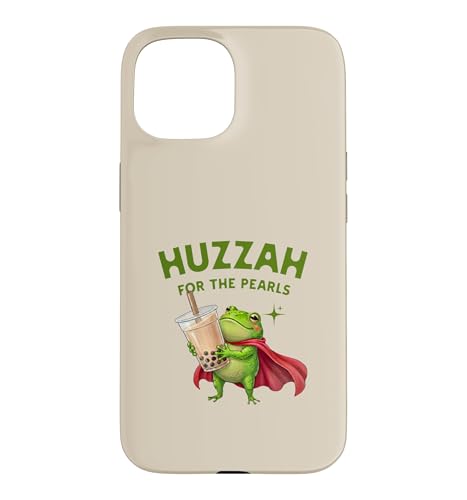 Huzzah For The Pearls Frog ��^ �{�o �e�B�[ �h�����N ���� �X�}�z�P�[�X iPhone 15 �p