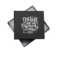 Heartfelt Gift: This black Friends Are Family Album featuring a cute design emblazoned on the cover, making it a thoughtful present. Ample Storage: Preserve 50 cherished 6"x4" photos and write captions alongside them in this album. Compact Size: Meas...