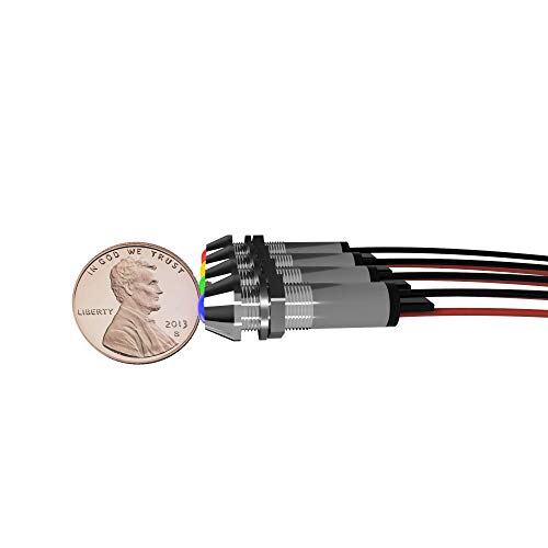 4-Pack luces piloto LED rojas, verdes, ámbar y azules 12V miniatura 4