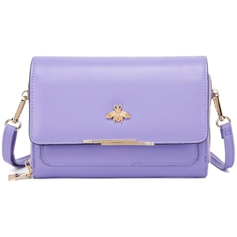 Lavogel Small Crossbody Bag for Women,Crossbody Cell Phone Purse with Credit Card Slots Shoulder Handbags Cellphone Bag (1-Purple) Cover