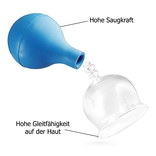 Schröpfglas PULLOX aus Echtglas im 3er-Set mit Saugball