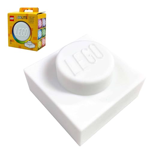 IQ Veilleuse Lego Iconic 1x1 – Blanche, lumière changeante en silicone souple pour adolescents, enfants et adultes