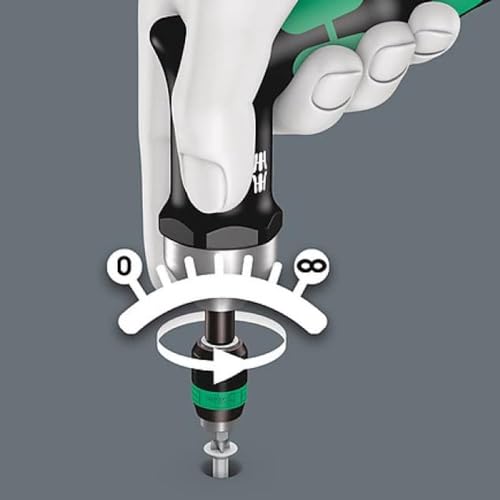 Image of WERA 05074717001 Series 7400 Kraftform Pistol Handle, pre-Set Adjustable Torque Screwdrivers (3.0-8.8 Nm) with Rapidaptor Quick-Release Chuck, Art. no. 7462 x 3.0 Nm x 3.0-6.0 Nm