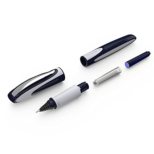 Image of Schneider 187815 Ray Ballpoint Pen (refillable with standard ink cartridges, suitable for right- and left-handed people), Space Blue