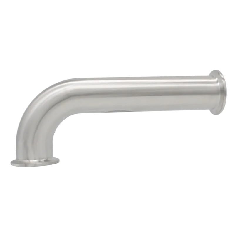 38 mm 51 mm 304 Acero inoxidable Tri abrazadera Radio largo Codo de 90 ° Instalación de tuberías sanitarias(OD51xFerrule64mm,L254mm)