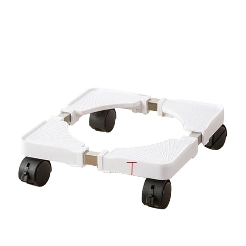 NOENNULL Pflanzenständer mit Rollen, Universeller Rollender Pflanzenständer, Verstellbarer Pflanzensockel, Rollender Blumentopfhalter für Zuhause, Garten, Innenhof (Weiß)